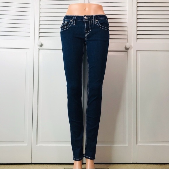 TRUE RELIGION Blue Low Rise Skinny Jeans Size 27 - Picture 1 of 10